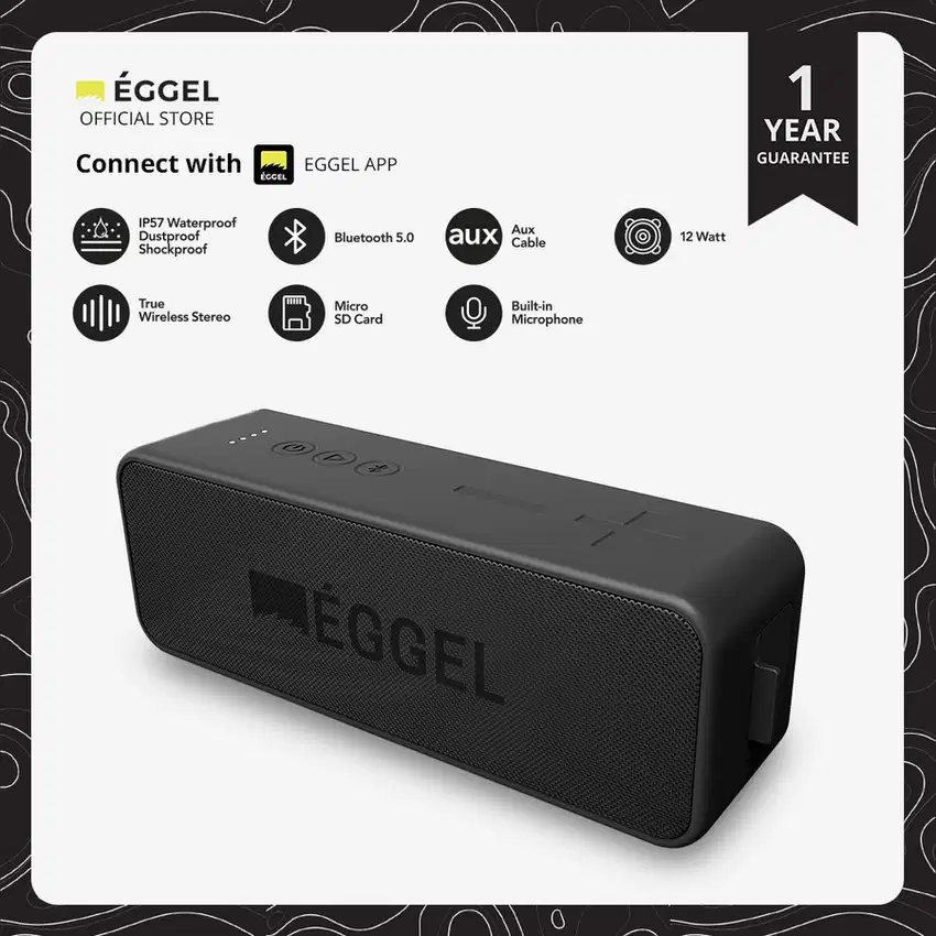 Eggel Active2S Waterproof Portable Bluetooth Speaker Microphone