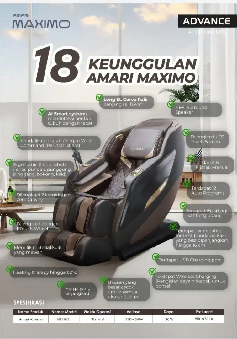 New Kursi Pijat Advance

Ukurannya panjang posisi tidur : 188 cm