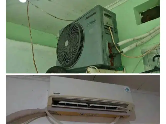 AC panasonic 3/4pk orisinil normal dingin plus pasang
