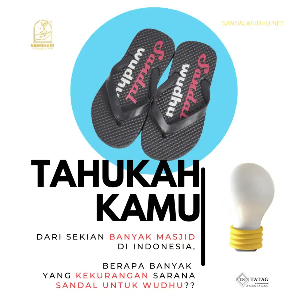 Sandal masjid custom bukan sablon anti luntur anti slip