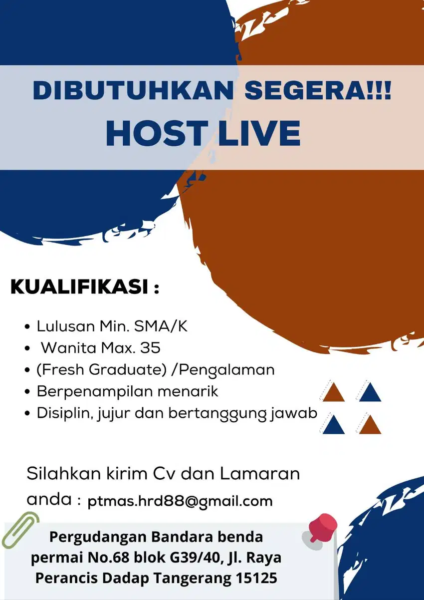 Dibutuhkan host live streaming