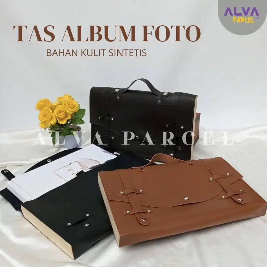 Tas Album Foto Aesthetic Bahan Kulit Sintetis | Tas Album Foto Custom