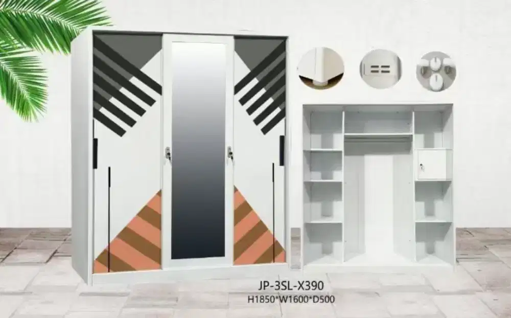 Promo Lemari Pakaian Sliding Full Besi 3pt