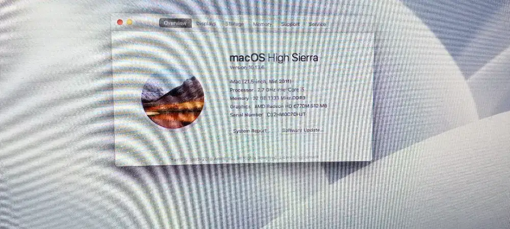 Apple Imac 21.5 mid 2011 intel core i5