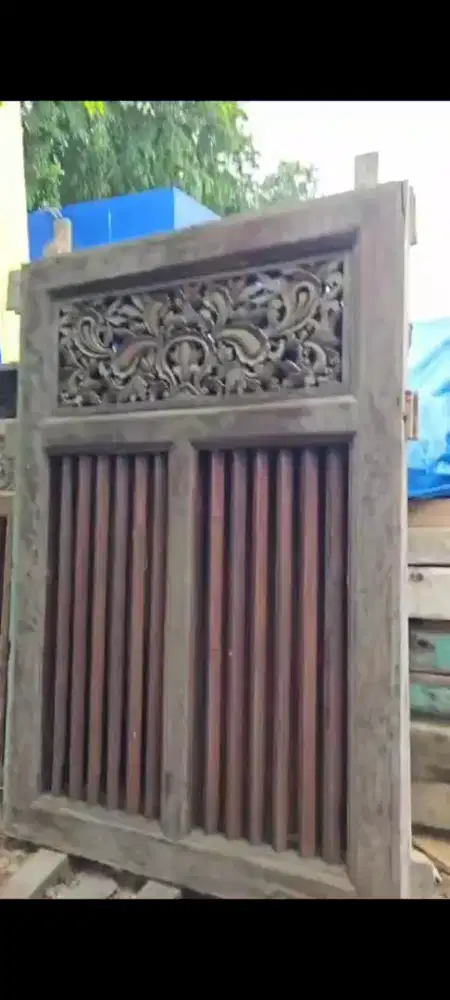 1 Pintu jati kolonial & 6 jendela kolonial