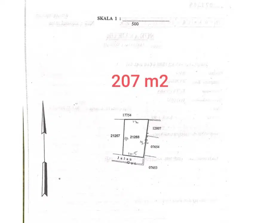 Tanah Pojok 207M2 di Wayan Gentuh DALUNG