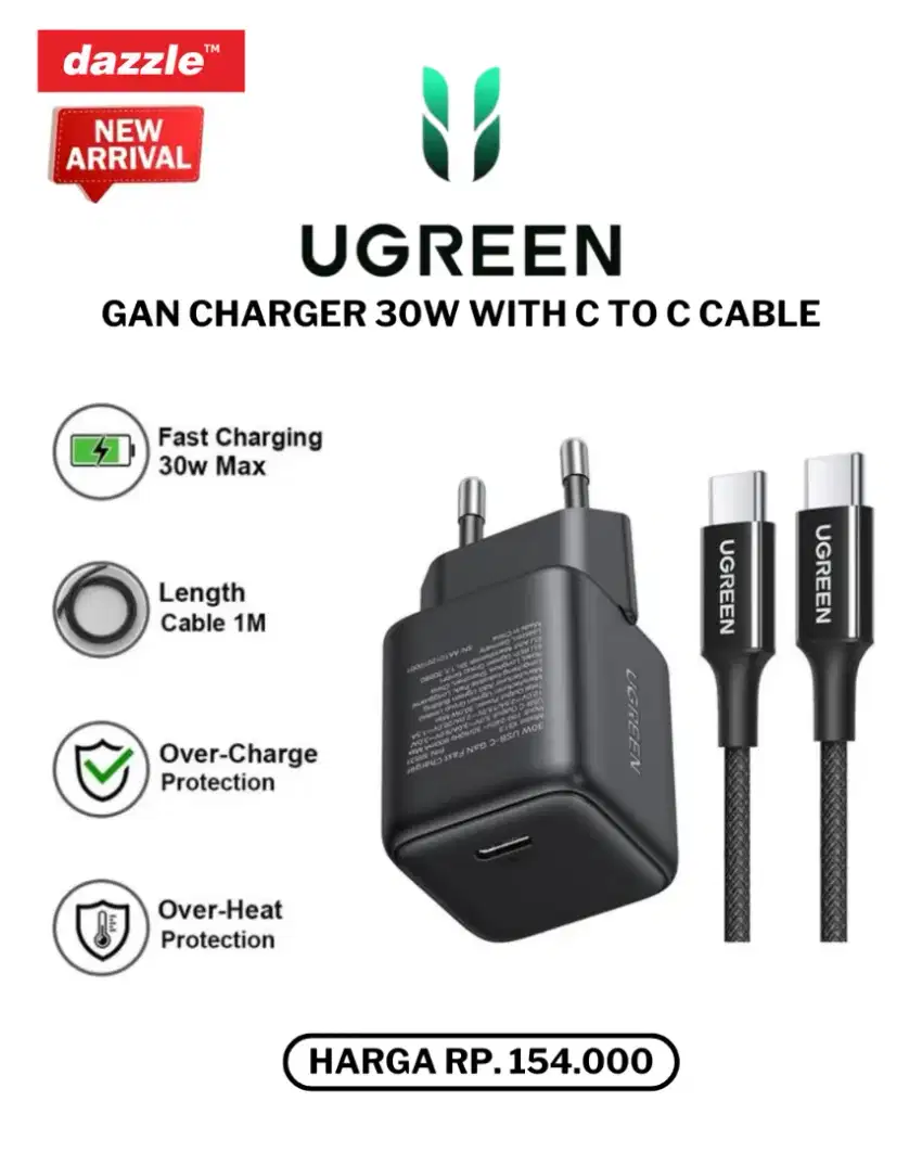 UGREEN GAN 30W CHARGER WITH C TO C CABLE