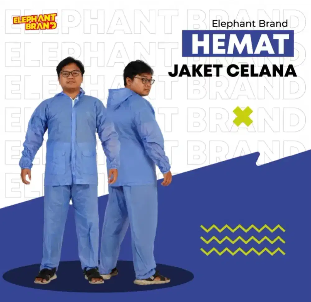 Di jual mantel Elephas brand jas hujan jaket celana PVC hemat