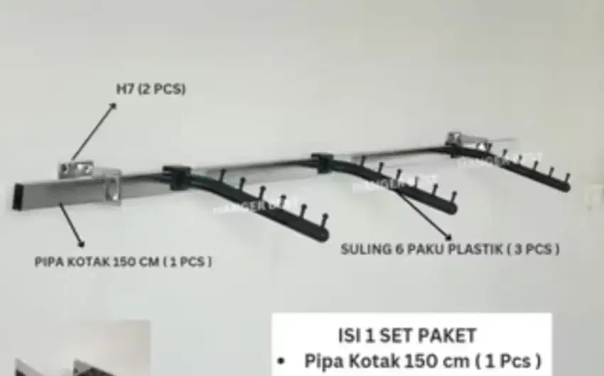 Gantungan Baju Pipa Suling 1 Set