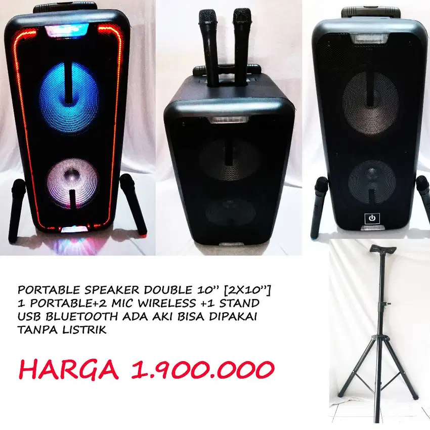 speaker double 10 microphone stand aki