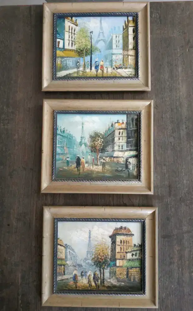 Satu set lukisan Paris vintage