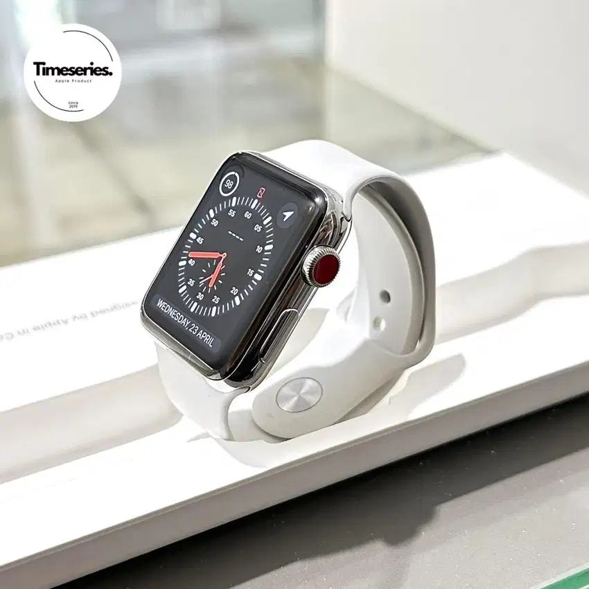 Apple Watch Series 3 42mm Stainless Steel BH91% Fullset Ori