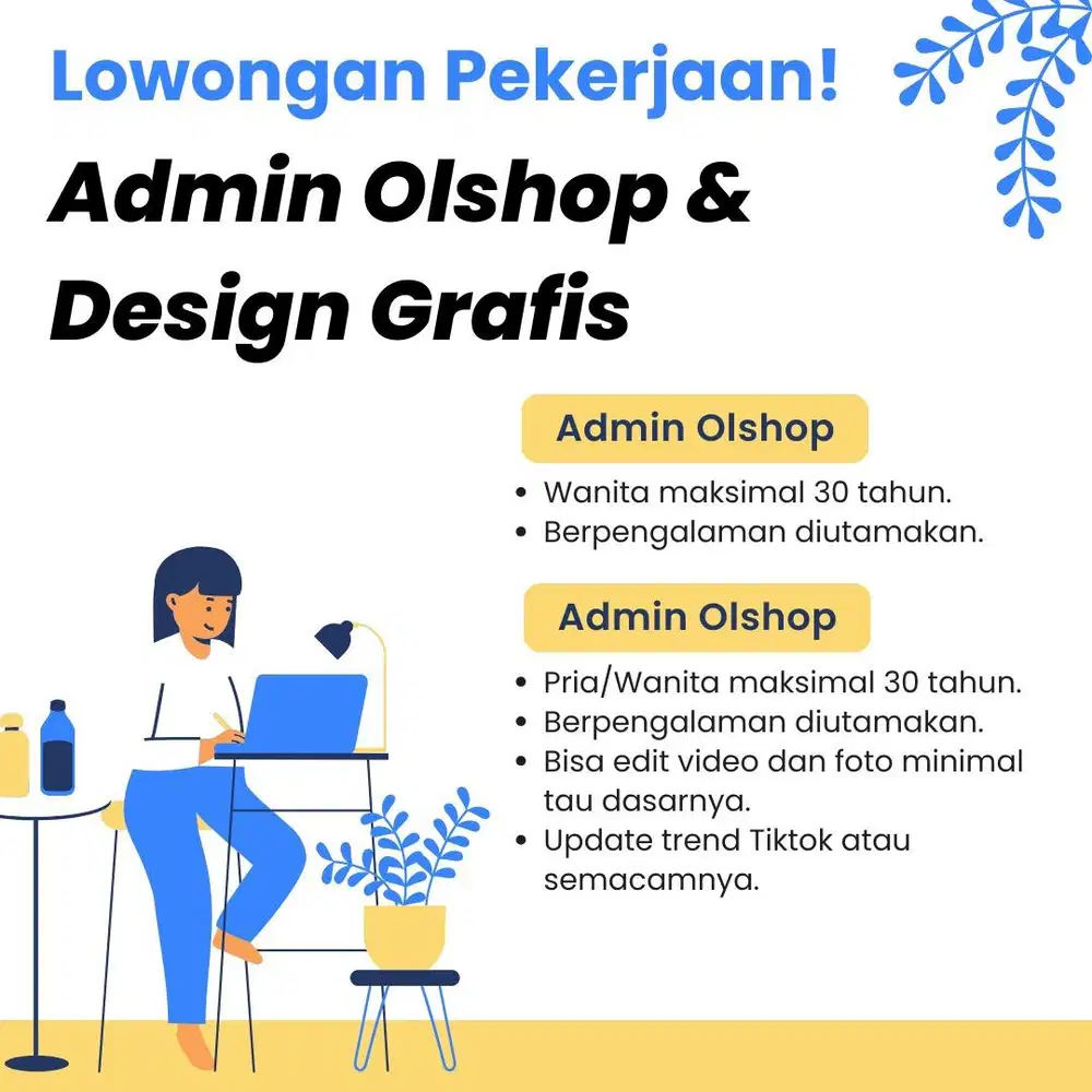 Lowongan Kerja Admin Marketing Online Market Ads Shopee Tiktok