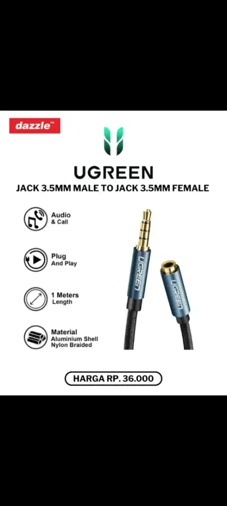Ugreen kabel Jack 3,5 to Jack 3, 5