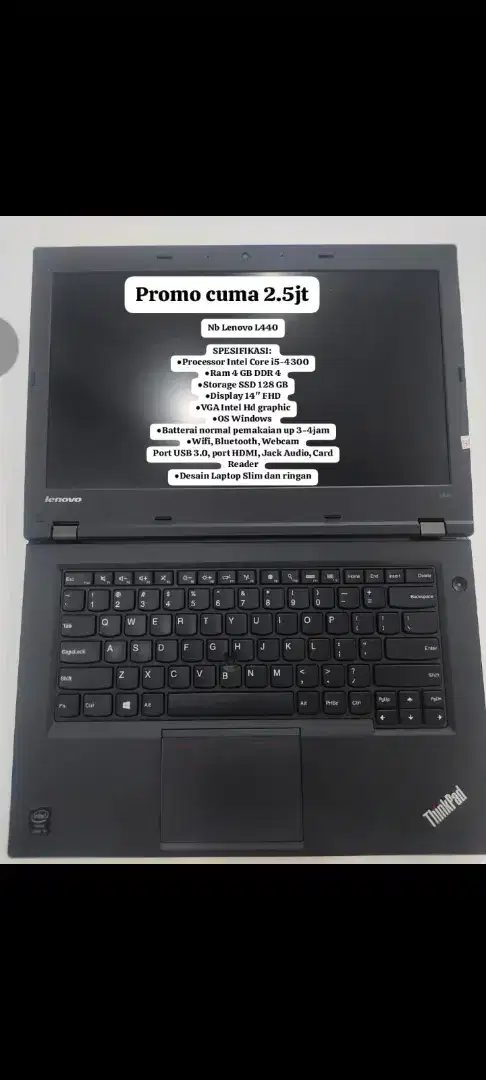 Laptop Built Up X Display Type : Nb Lenovo L440
