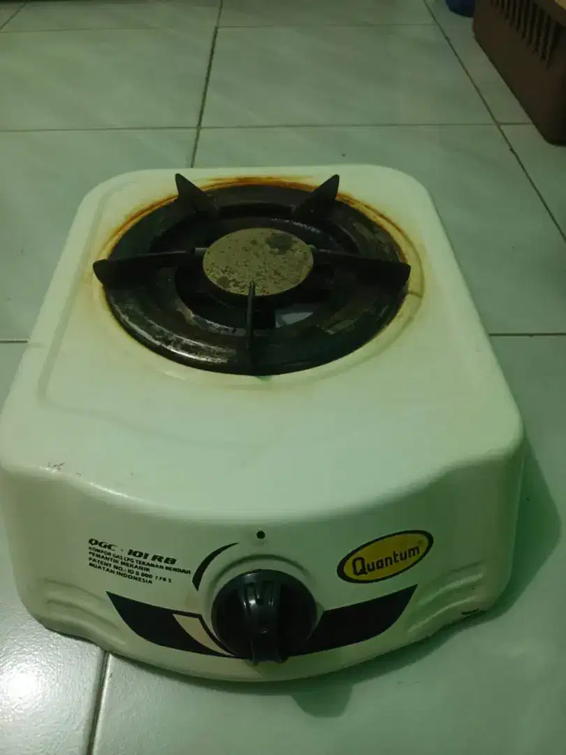 Di jual kompor 1 tungku merk quantum komplit selang regolator