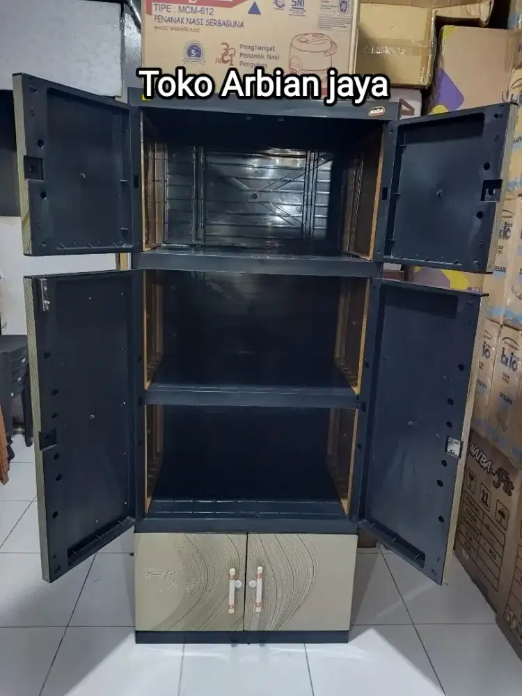 Obral Promo Lemari Jumbo 4 Susun Kaca Plus Kunci ‼️