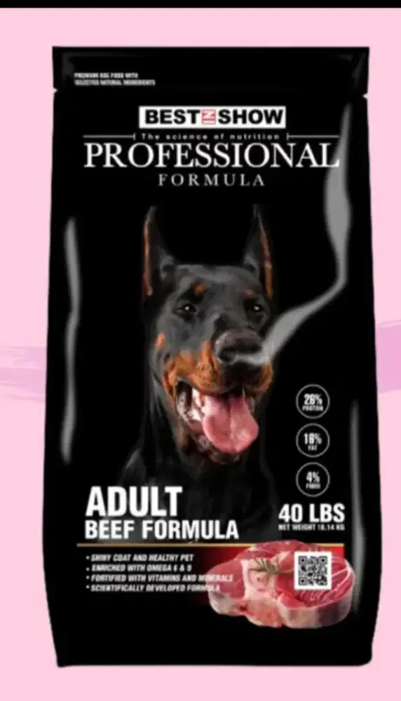 Professional beef dog food 18kg