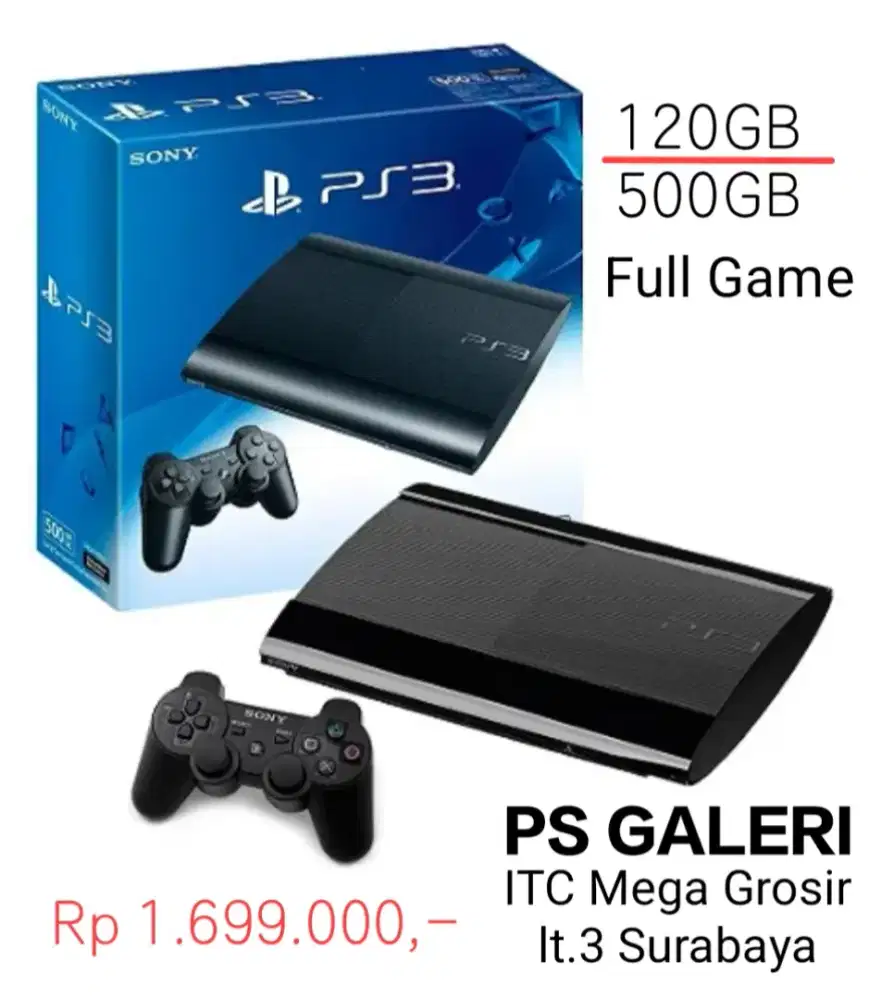PS3 SUPER SLIM 120/500GB FULL GAME