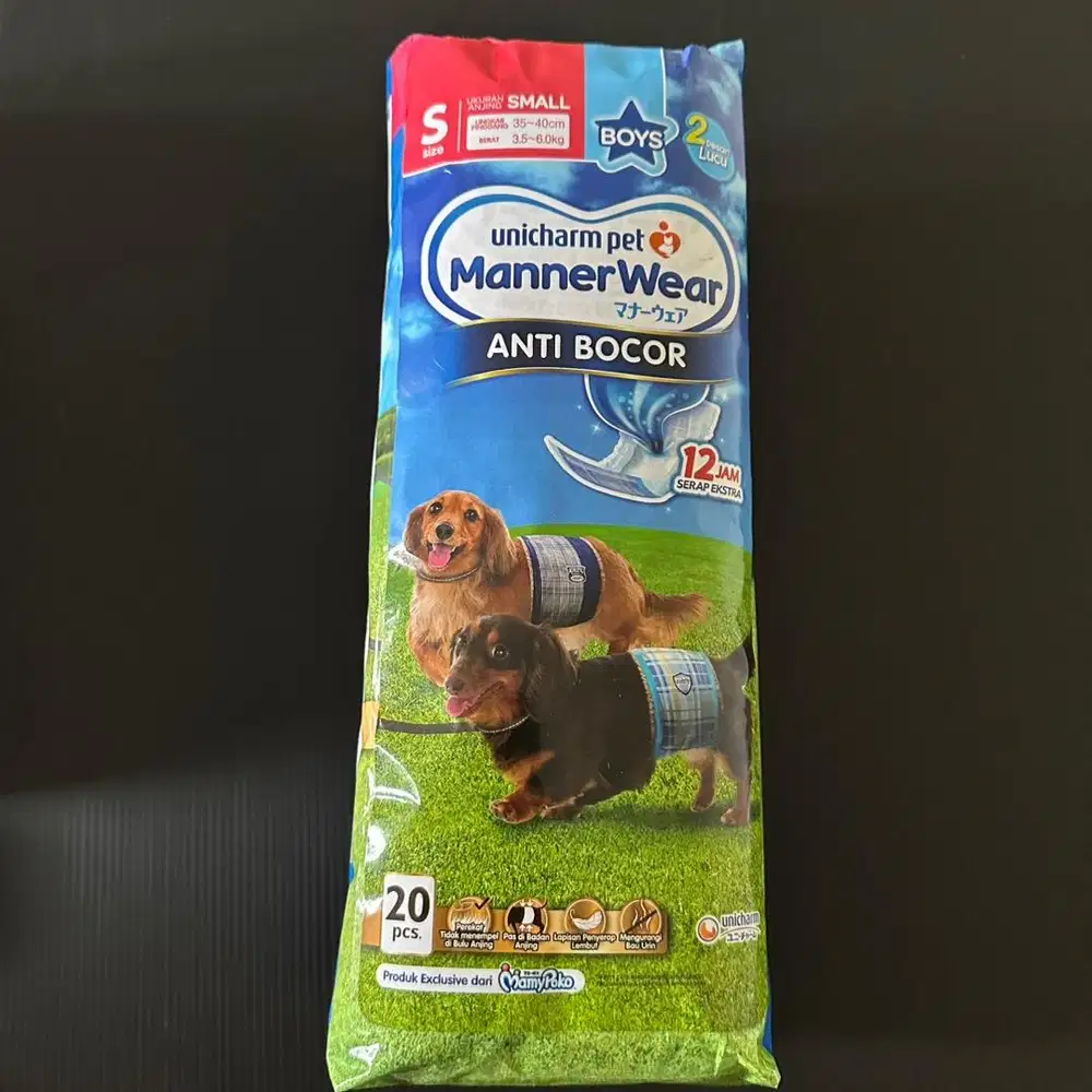 [New] Popok Diapers Male Jantan Size S MannerWear Unicharm Pet