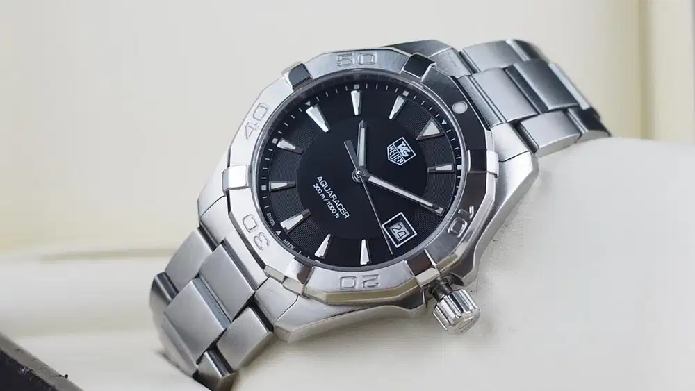 TAG HEUER AQUARACER 300M QUARTZ BLACK DIAL STEEL 41MM