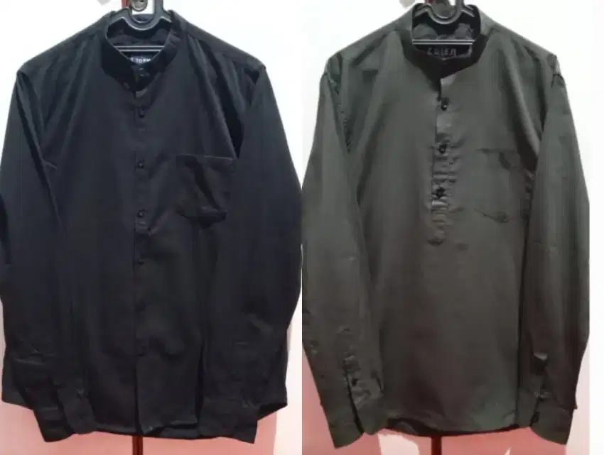 Kemeja kerah turtle neck slim body fit