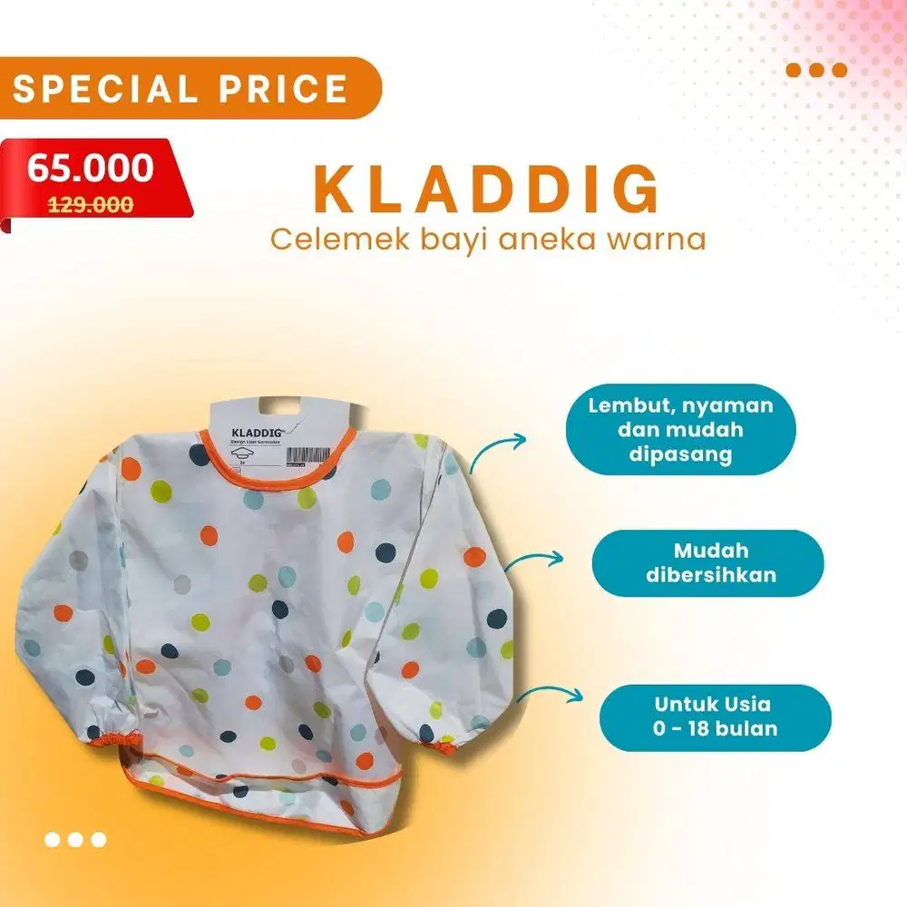 PayDay Promo - IKEA KLADDIG - Celemek bayi aneka warna