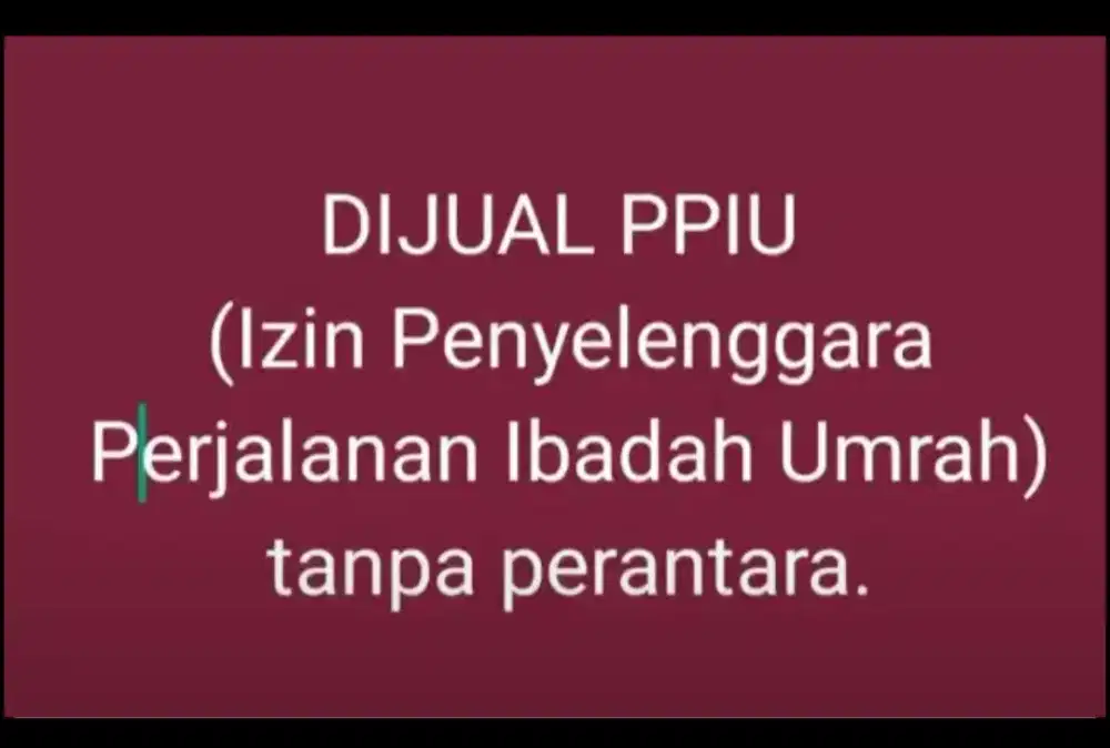 DIJUAL TRAVEL UMRAH (PPIU)