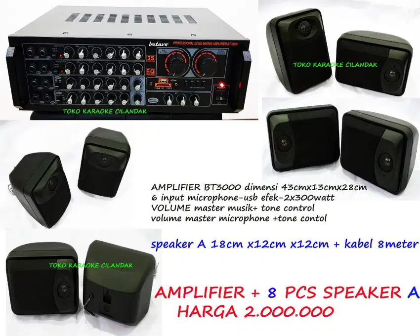 PAKET AMPLIFIER + 8SPEAKER MURAH