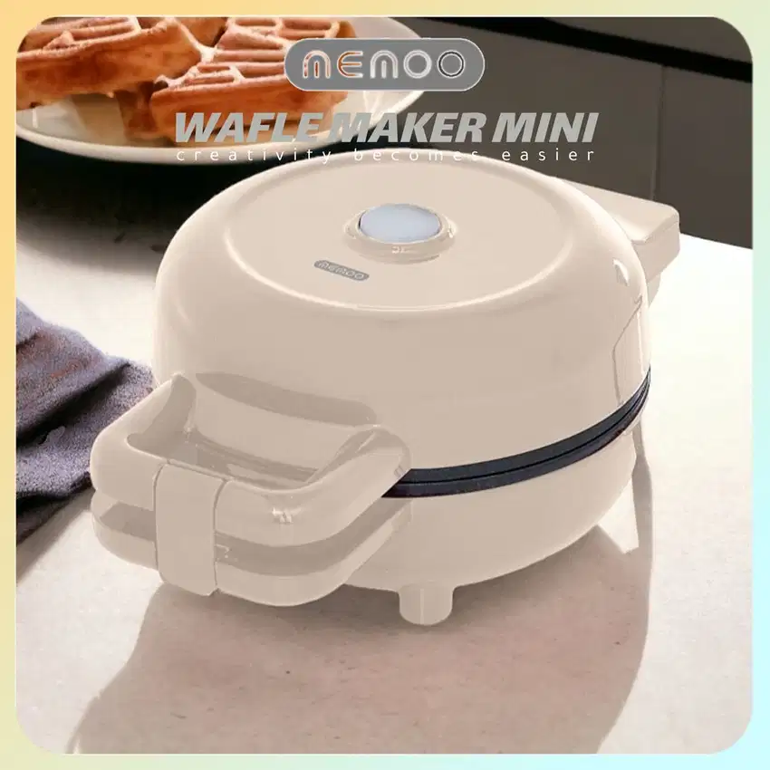 Memoo Waffle Maker Mini Putih - Baru Masih Dalam Box