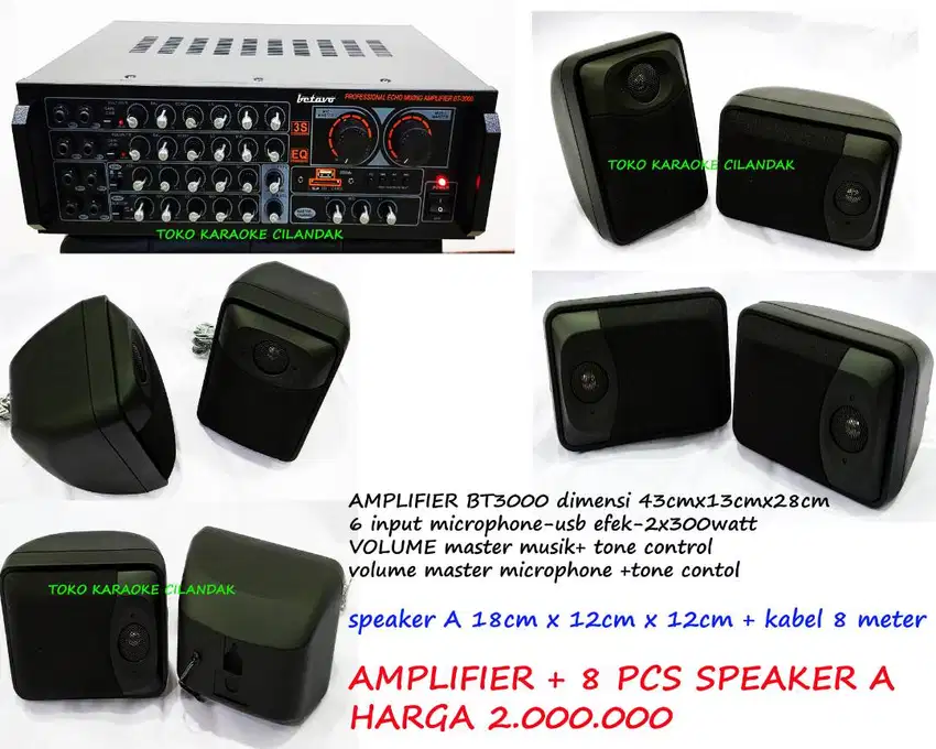 JUAL SPEAKER 8PCS + AMPLIFIER