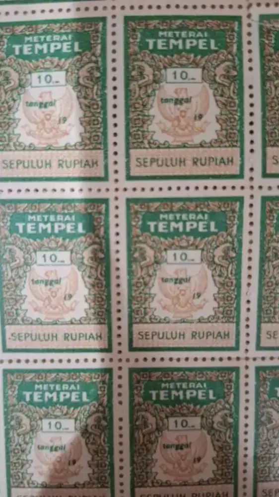 Materai lama 10 rupiah original asli