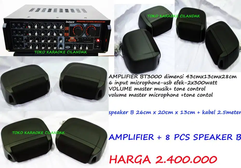 paket speaker 8 pcs dan amplifier