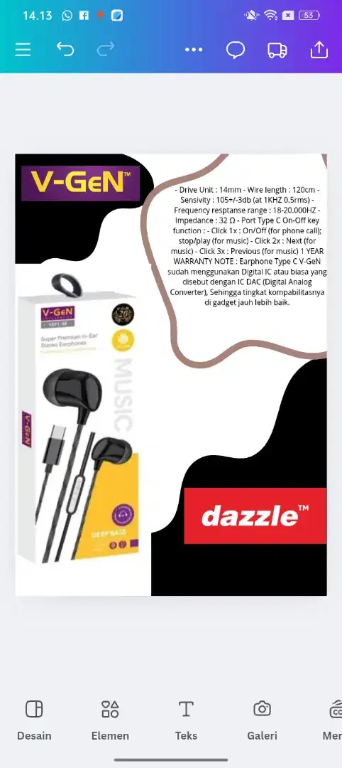 Headset  vgen  type C