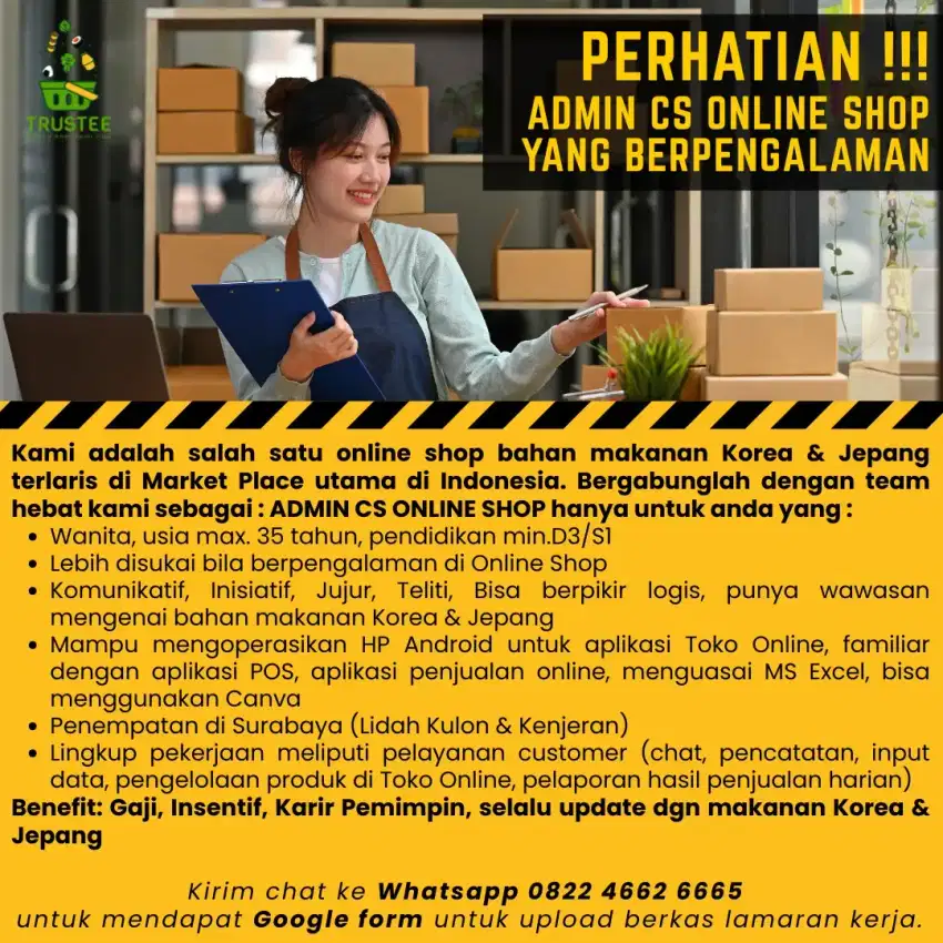 ADMIN CS berpengalaman