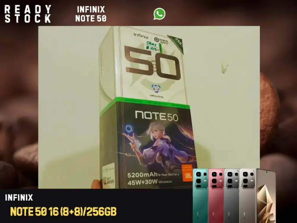 INFINIX NOTE 50 8+8/256 NEW GARANSI RESMi