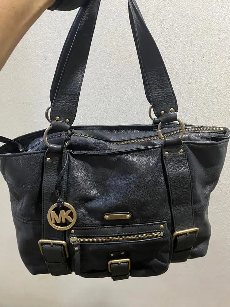 Michael kors satchel shoulderbag olv navy leather original