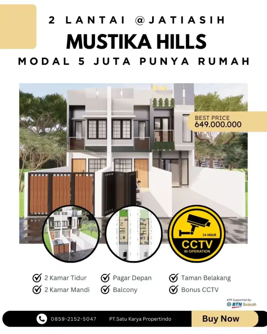Di jual CEPAT TERMURAH DI JATIASIH 2 LANTAI 600JT-AN