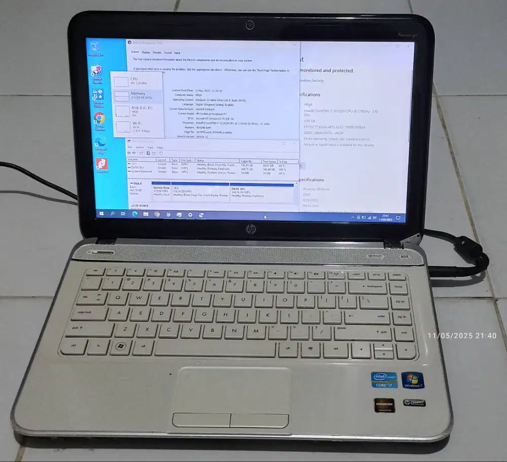 HP Pavilion G4 - Intel Core i7 Graphics AMD 7600M  - White