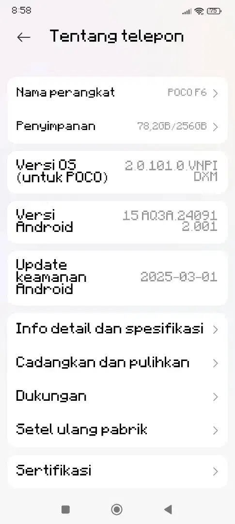 POCO F6 8/256 KOMPLIT