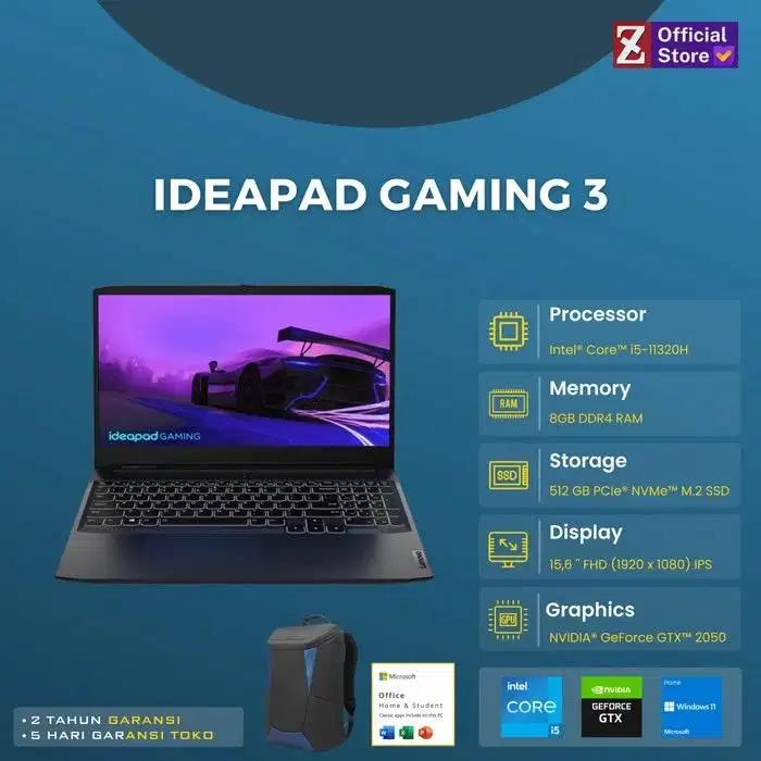 Laptop lenovo Ideapad gaming 3