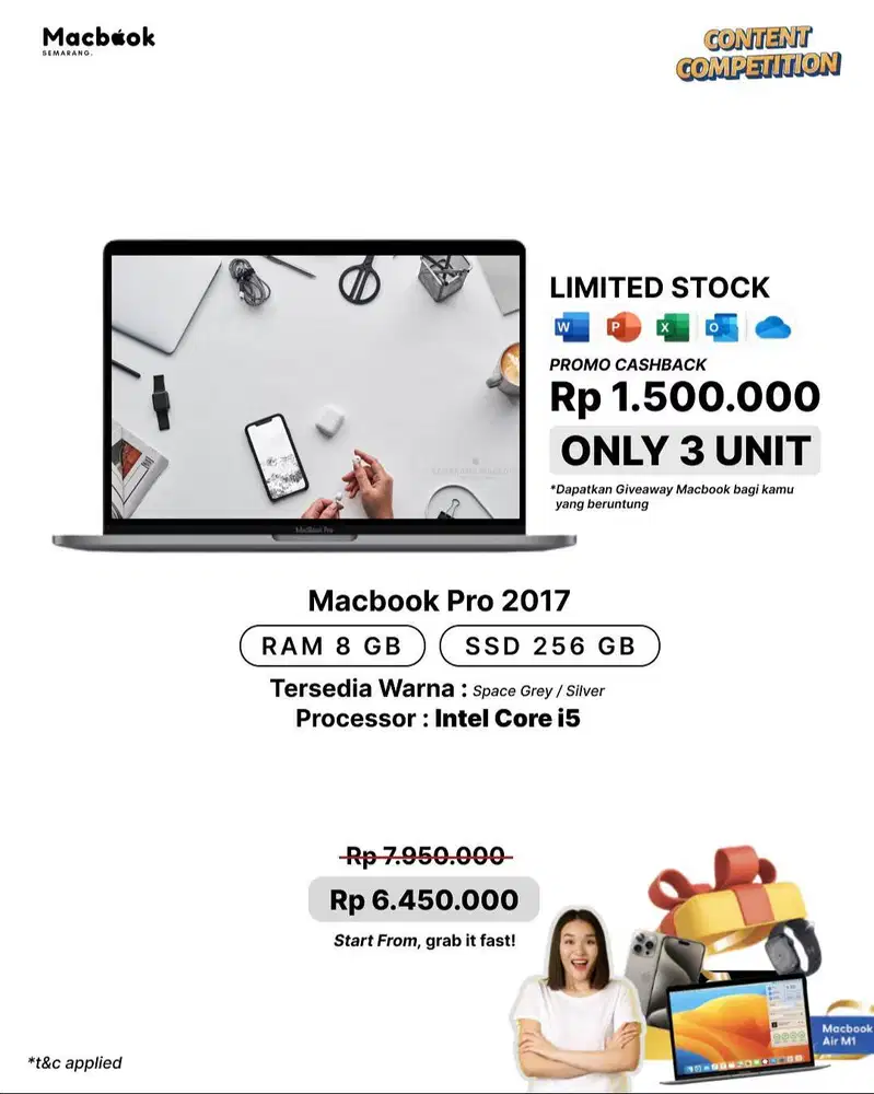 MACBOOK PRO 2017 13 INCH 8/256GB INTEL CORE i5