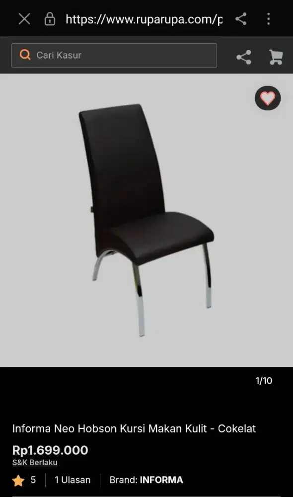 Kursi Informa tipe Neo Hobson warna hitam