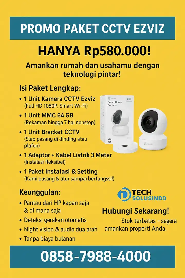 Pasang CCTV Ezviz online 24 jam