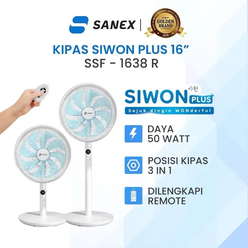 Kipas Angin Sanex Siwon  16 Inch 3in1 SSF-1638 R Plus Remote