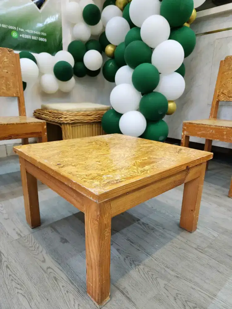 Meja Belajar Anak Pendek Lesehan Kayu Jati Belanda 1 Unit