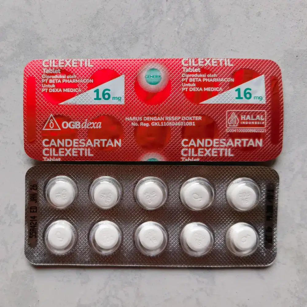 Obat Hipertensi Candesartan Cilexetil 16 mg 1 Strip 10 Tablet