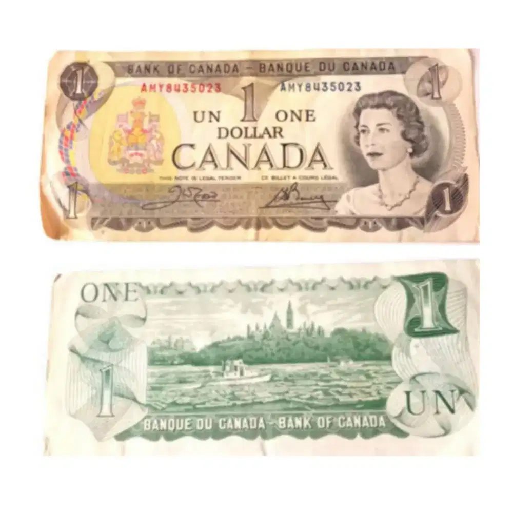 Uang  kertas kuno asing, Canada ,one Dollar 1973, Bonus Melimpah