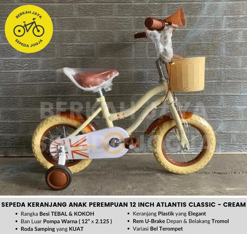 Sepeda Keranjang Anak Size 12” 16” 18” inch Mini Atlantis Classic