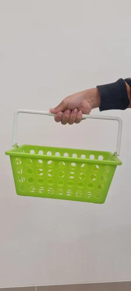 Keranjang kecil serbaguna hijau, keranjang buah, keranjang hijau